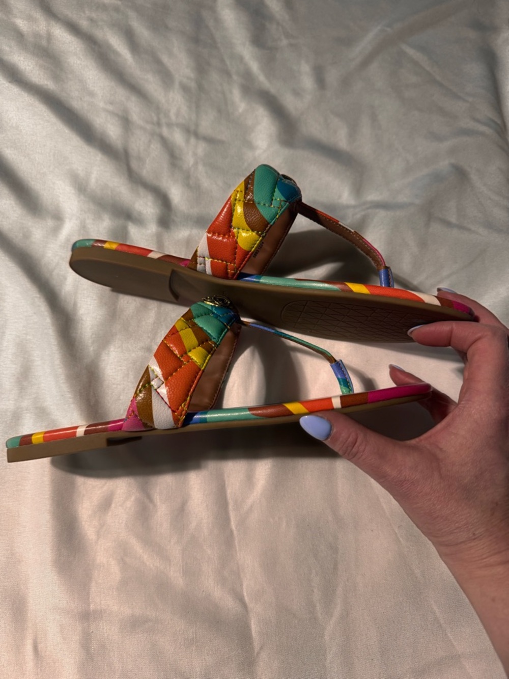 Kurt Geiger Kensington T-Bar Leather Sandals Size 38.5 (US 8–8.5) NWOB Vacation - Picture 5 of 12